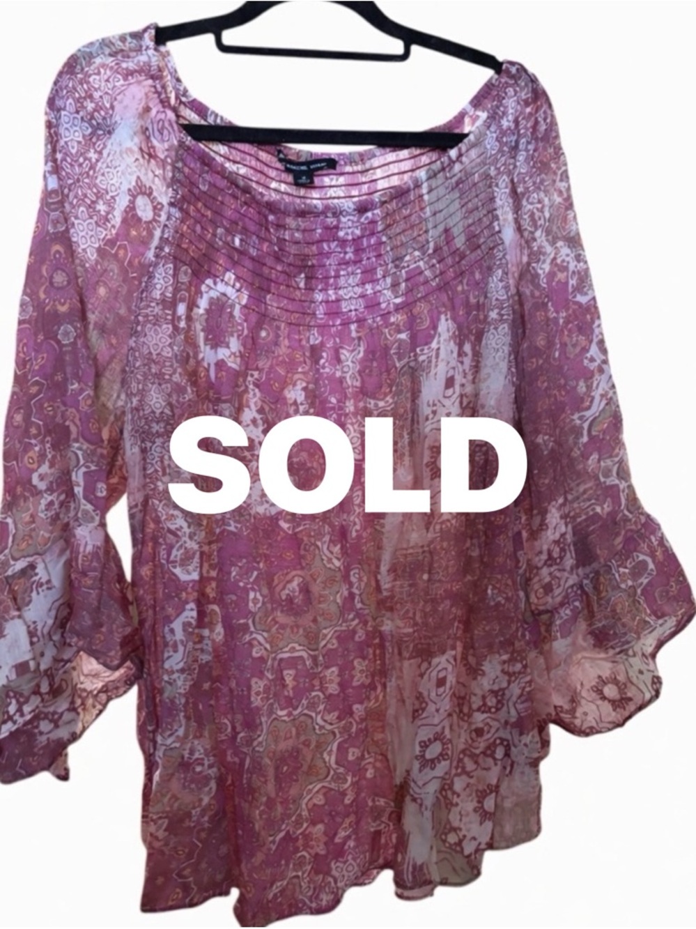 Zac & Rachel Pink Paisley Pleated Peasant Tunic